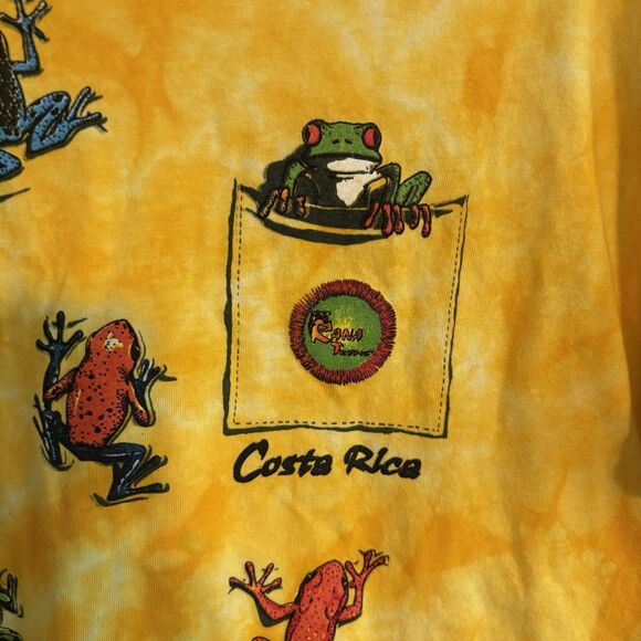 Costa Rica Rana Tropic Yellow Short Sleeve T-Shirt Medium Men's - Picture 2 of 7